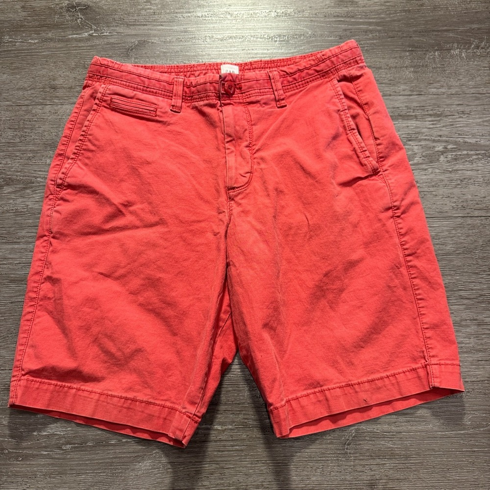 GAP Shorts Mens 30 Pink Cotton Chino Adult 10" Cotton Preppy Minimal Pocket‎